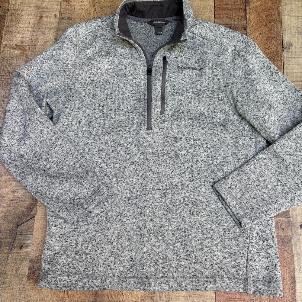 Men's Eddie Bauer Gray Quarter-Zip Sweater